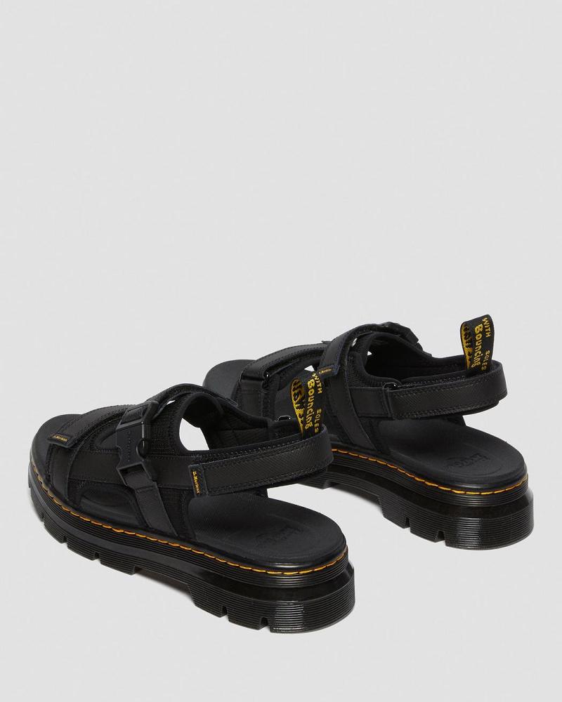 Dr Martens Forster Webbing Sandalen Met Riem Heren Zwart | NL 169MQZ